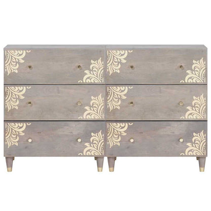 Dressoir 2 pcs Grijs 60 x 33.5 x 75 cm Massief mangohout