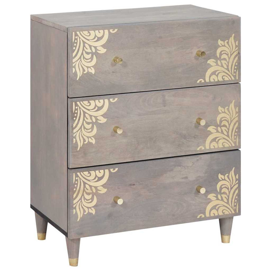 Badkamerkastenset met lade 3 pcs Grijs en Goud 180 x 33 x 75 cm