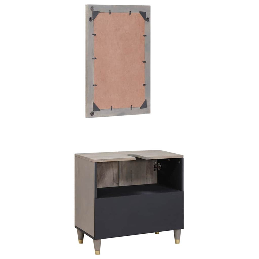 Badkamermeubelset Wandgemonteerd 2 pcs Grijs 62 x 33 x 58 cm