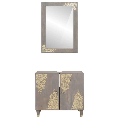 Badkamermeubelset Wandgemonteerd 2 pcs Grijs 62 x 33 x 58 cm