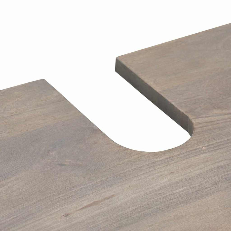 Badkamerkastenset met lade 3 pcs Grijs Massief Mango Hout