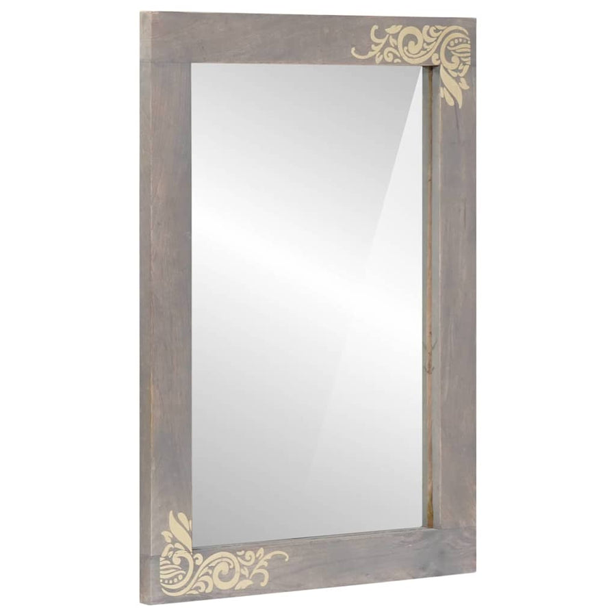 Badkamerkastenset met lade 3 pcs Grijs Massief Mango Hout