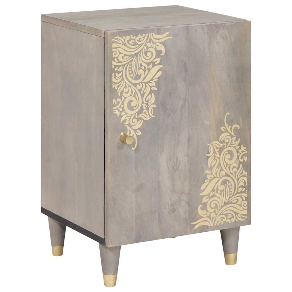 Badkamerkastenset met lade 5 pcs Grijs Massief Mango Hout