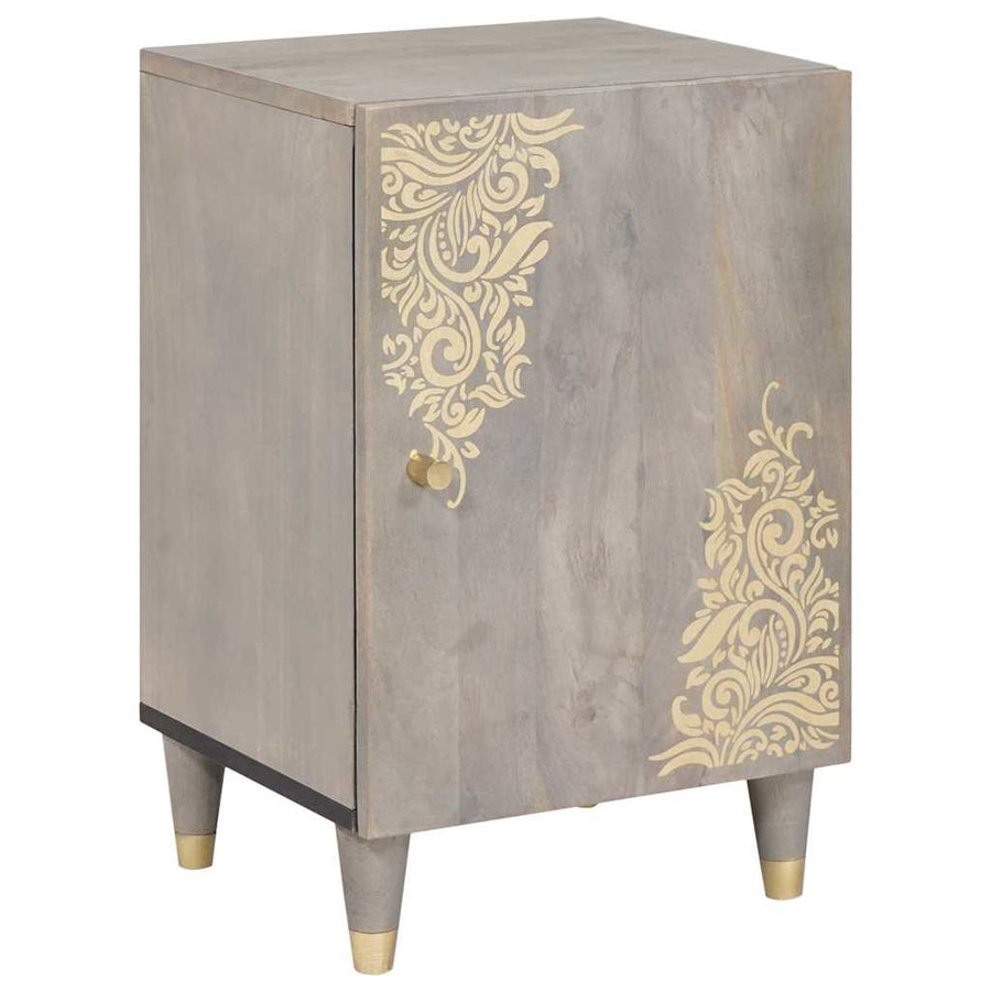 Badkamerkastenset met lade 5 pcs Grijs Massief Mango Hout