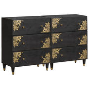 Dressoir 60x33x75 cm massief mangohout zwart