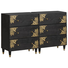 Dressoir 2 pcs Zwart 60 x 33 x 75 cm Massief Mango Hout