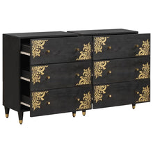 Dressoir 2 pcs Zwart 60 x 33 x 75 cm Massief Mango Hout