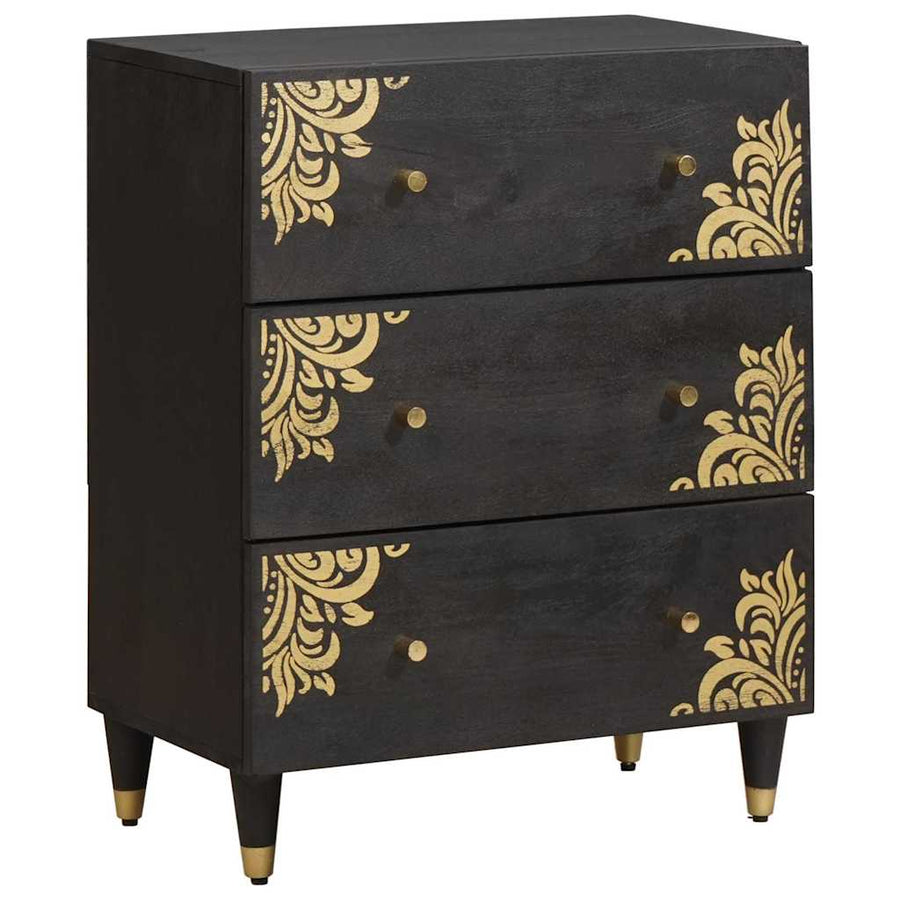 Dressoir 2 pcs Zwart 60 x 33 x 75 cm Massief Mango Hout