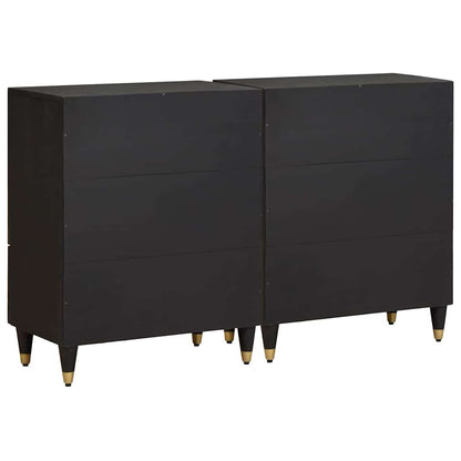 Dressoir 2 pcs Zwart 60 x 33 x 75 cm Massief Mango Hout