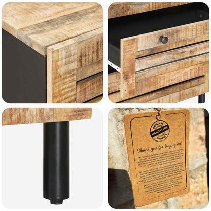 Opslagkasten 2 st 120 x 33 x 75 cm Massief Mango Hout