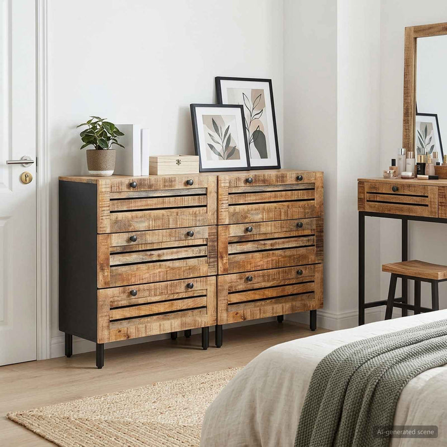 Opslagkasten 2 st 120 x 33 x 75 cm Massief Mango Hout