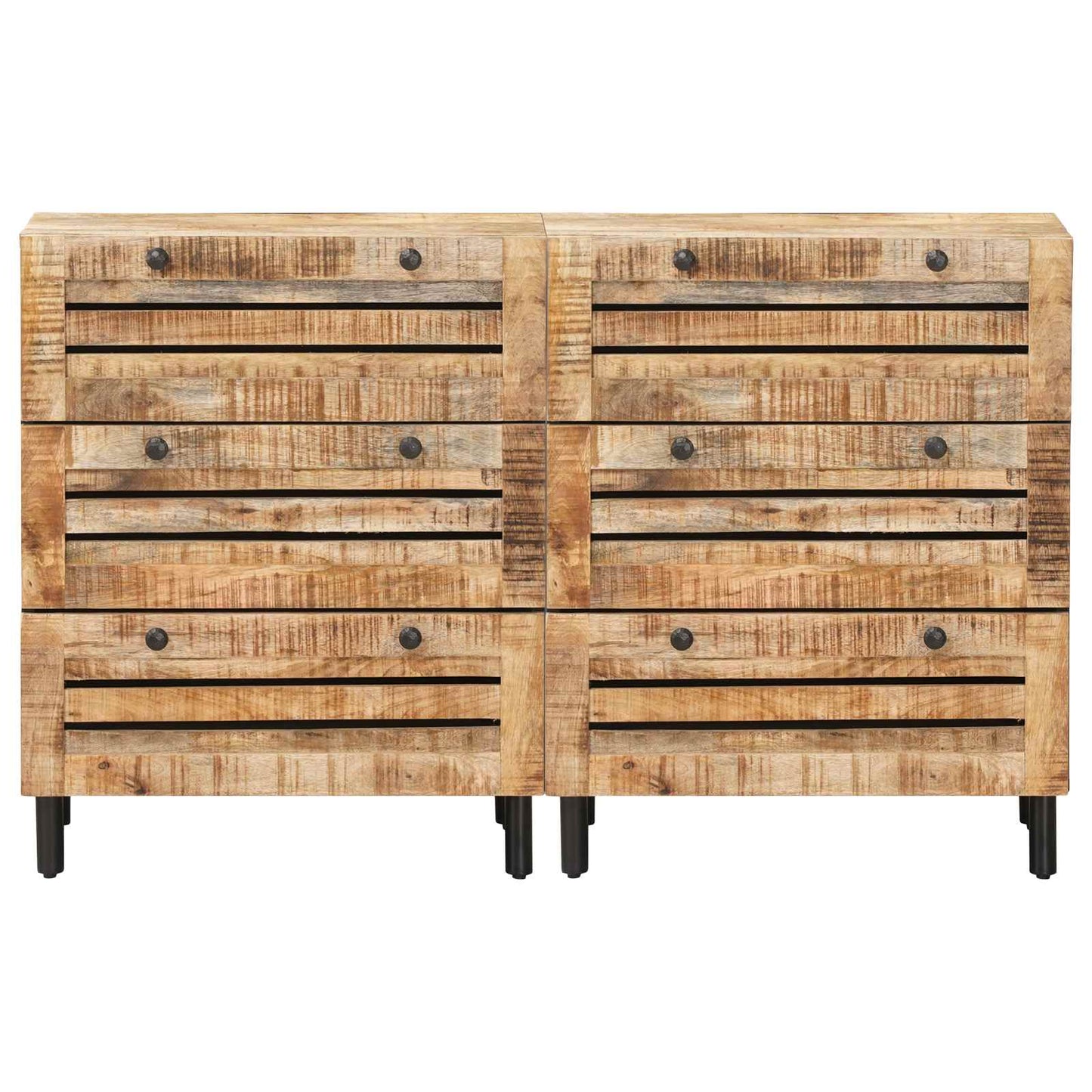 Opslagkasten 2 st 120 x 33 x 75 cm Massief Mango Hout