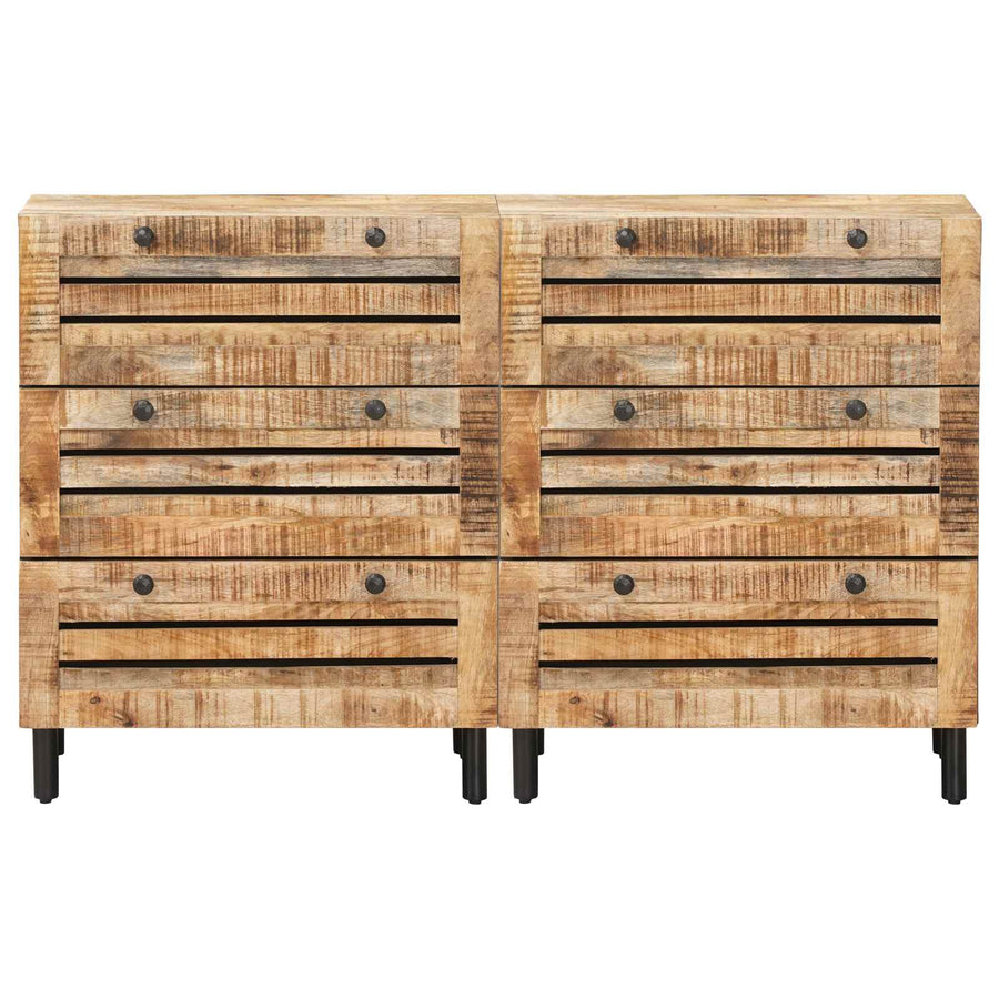 Opslagkasten 2 st 120 x 33 x 75 cm Massief Mango Hout