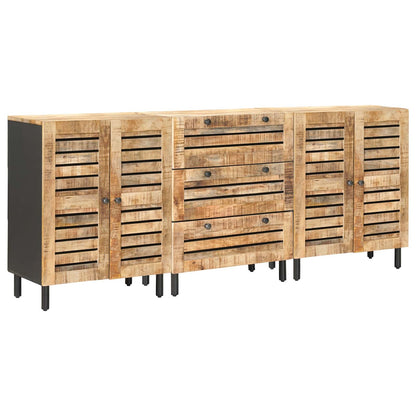 Opslagkasten 3 st 180 x 33 x 75 cm Massief Mango Hout Naturel