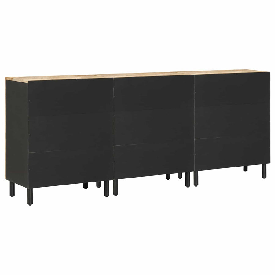 Opslagkasten 3 st 180 x 33 x 75 cm Massief Mango Hout Naturel