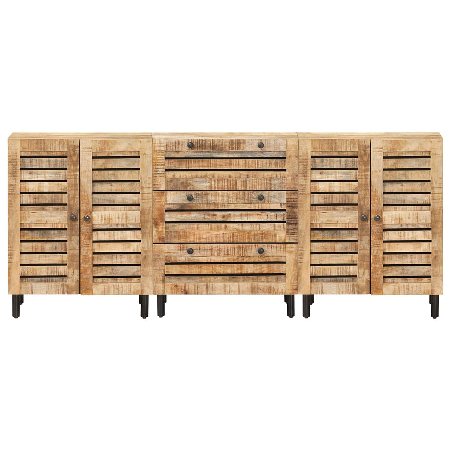 Opslagkasten 3 st 180 x 33 x 75 cm Massief Mango Hout Naturel