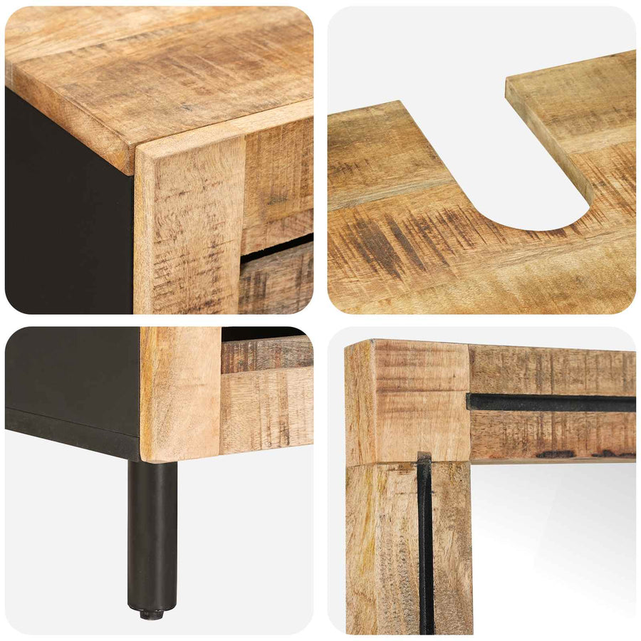 Badkamerkastenset 2 st Naturel 62 x 33 x 58 cm