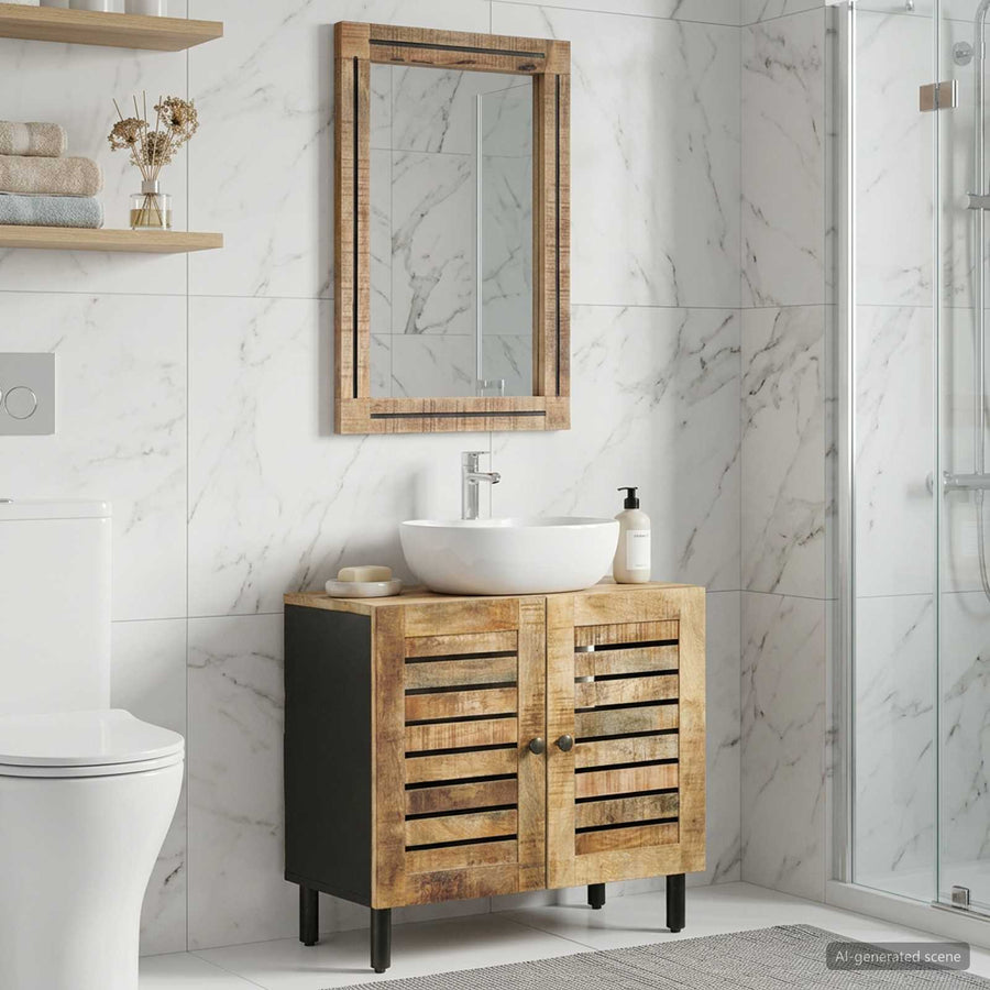 Badkamerkastenset 2 st Naturel 62 x 33 x 58 cm