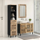 Badkamerkastenset massief mangohout Naturel 3 stuks