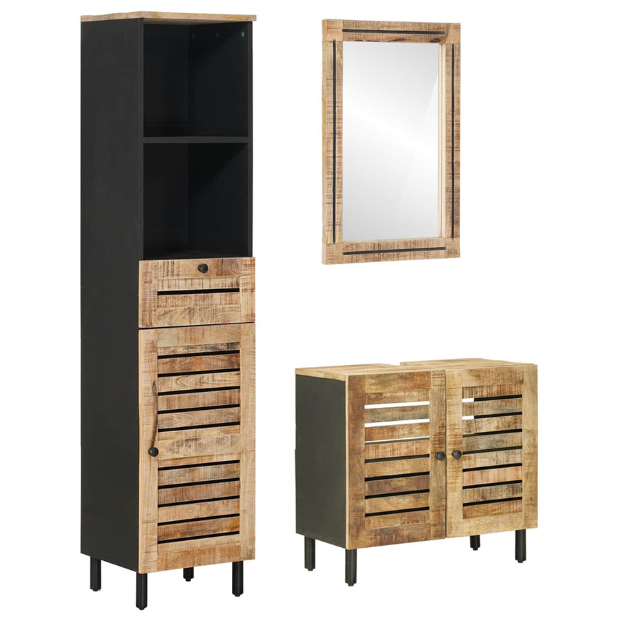Badkamerkastenset 3 st Naturel 38 x 33 x 160 cm
