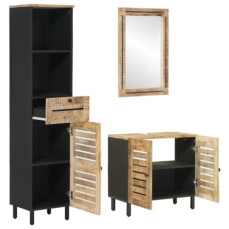 Badkamerkastenset 3 st Naturel 38 x 33 x 160 cm