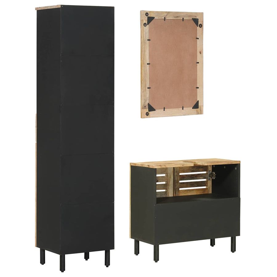 Badkamerkastenset 3 st Naturel 38 x 33 x 160 cm