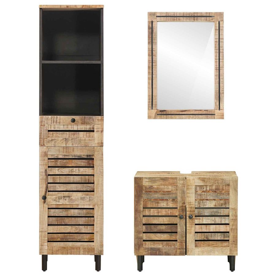 Badkamerkastenset 3 st Naturel 38 x 33 x 160 cm