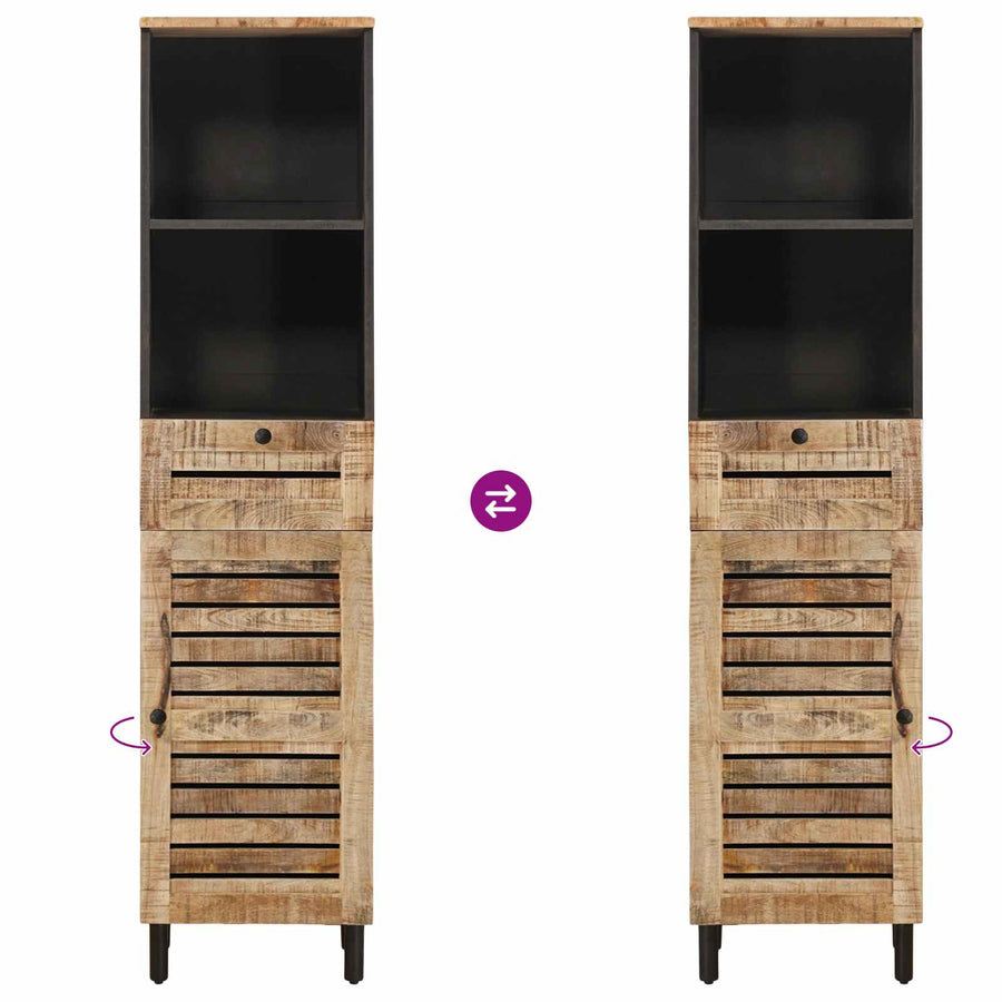 Badkamerkastenset 3 st Naturel 38 x 33 x 160 cm