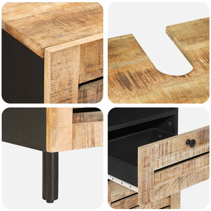 Badkamerkastenset 4 st Naturel 38 x 33 x 160 cm
