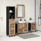 Badkamermeubelset 4-delig Naturel mangohout MDF