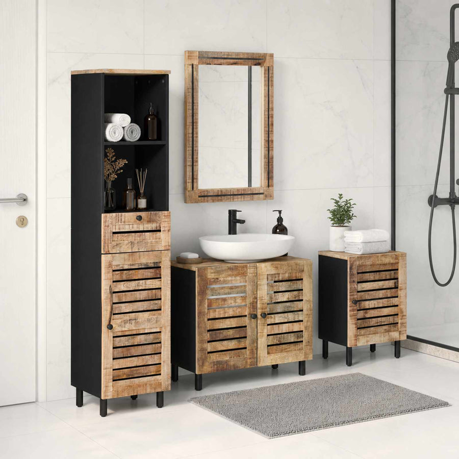Badkamerkastenset 4 st Naturel 38 x 33 x 160 cm