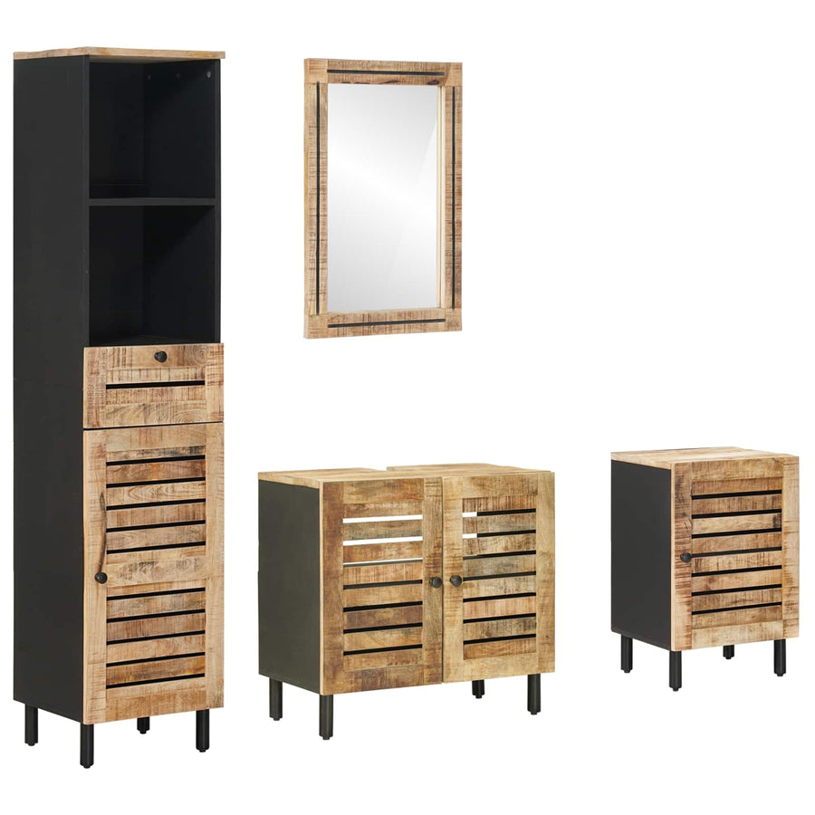 Badkamerkastenset 4 st Naturel 38 x 33 x 160 cm