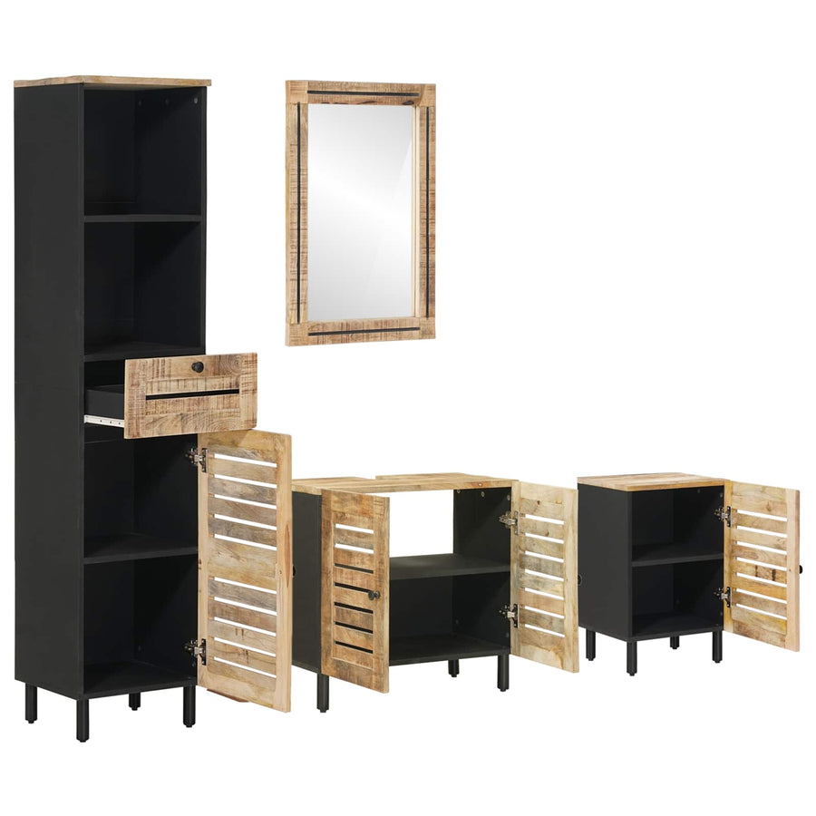 Badkamerkastenset 4 st Naturel 38 x 33 x 160 cm