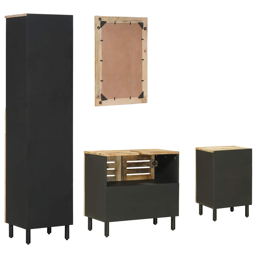 Badkamerkastenset 4 st Naturel 38 x 33 x 160 cm