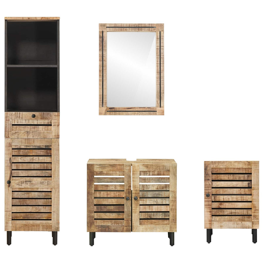 Badkamerkastenset 4 st Naturel 38 x 33 x 160 cm