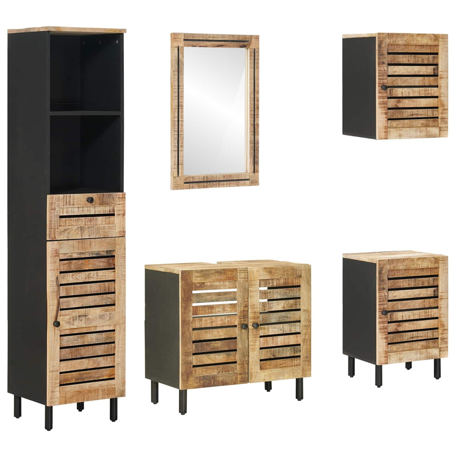 Badkamerkastenset 5 st Naturel 38 x 33 x 160 cm