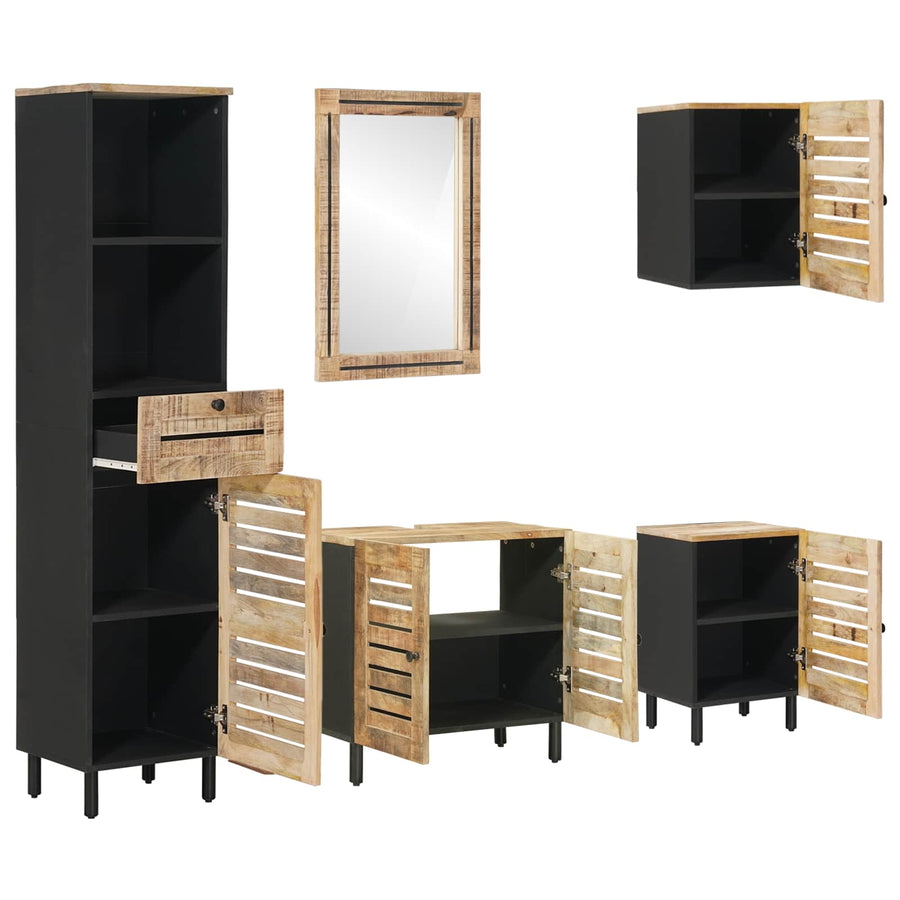 Badkamerkastenset 5 st Naturel 38 x 33 x 160 cm