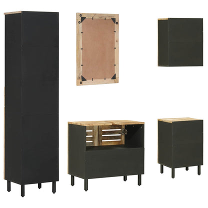 Badkamerkastenset 5 st Naturel 38 x 33 x 160 cm