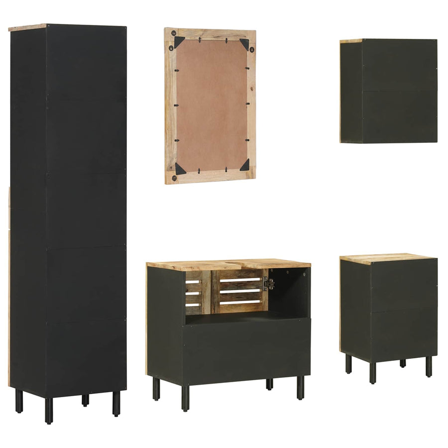 Badkamerkastenset 5 st Naturel 38 x 33 x 160 cm