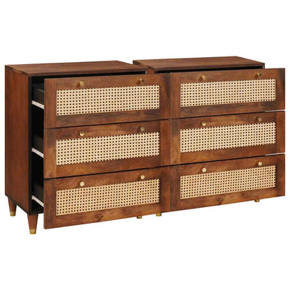 Dressoir Set 2 Pcs Bruin 60 X 33,5 X 75 Cm Massief Mango Hout