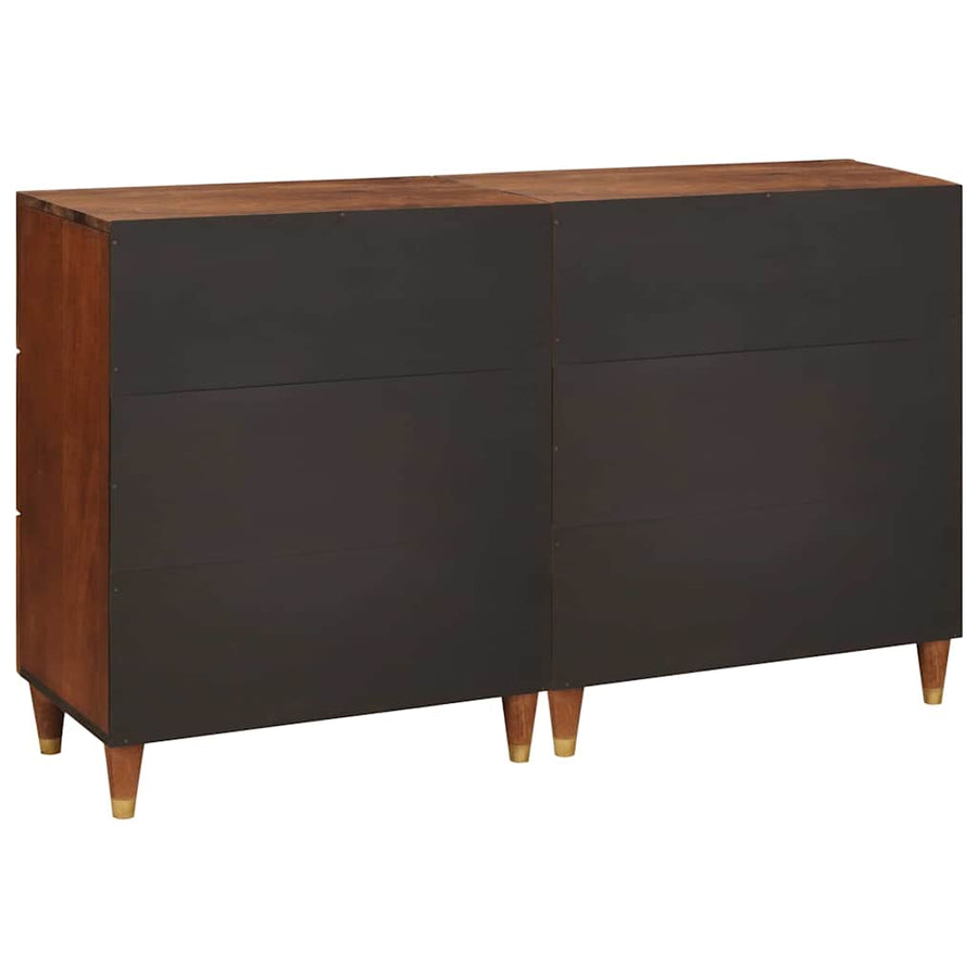 Dressoir Set 2 Pcs Bruin 60 X 33,5 X 75 Cm Massief Mango Hout