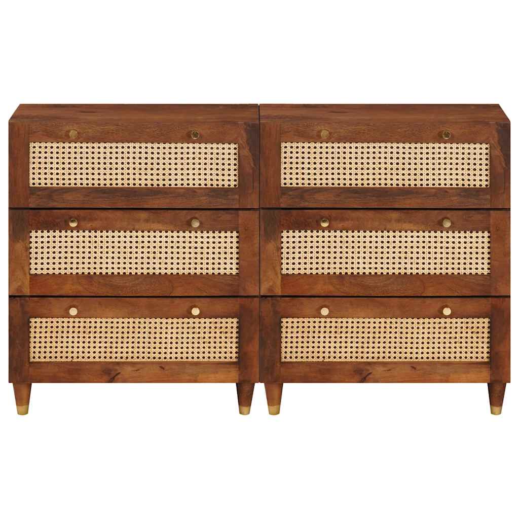 Dressoir Set 2 Pcs Bruin 60 X 33,5 X 75 Cm Massief Mango Hout