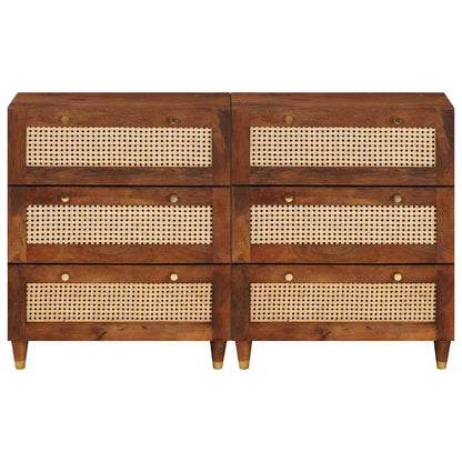 Dressoir Set 2 Pcs Bruin 60 X 33,5 X 75 Cm Massief Mango Hout