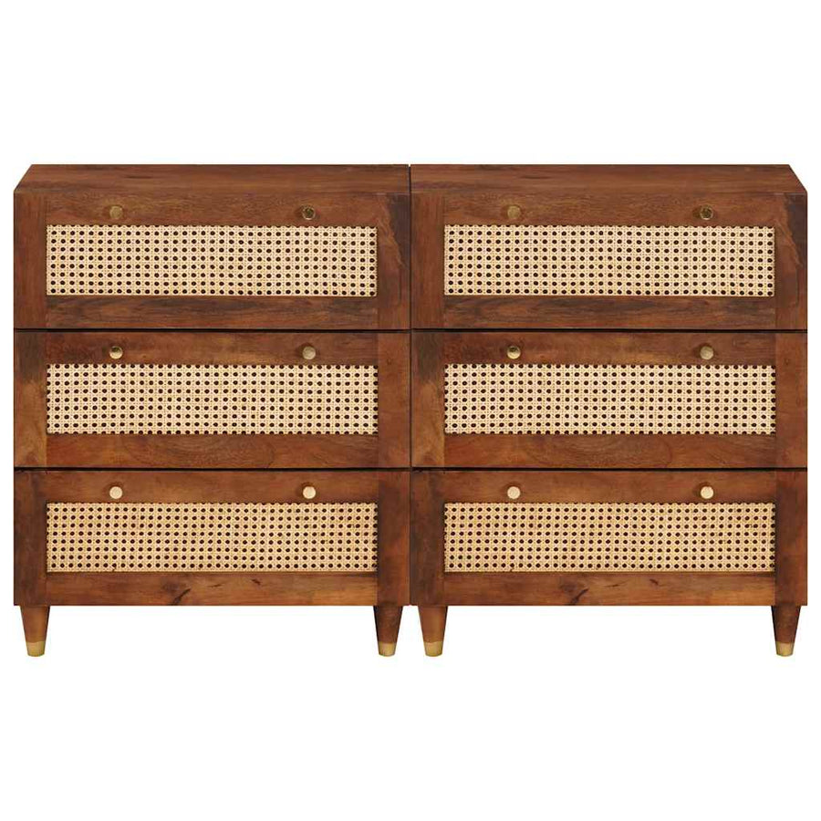 Dressoir Set 2 Pcs Bruin 60 X 33,5 X 75 Cm Massief Mango Hout