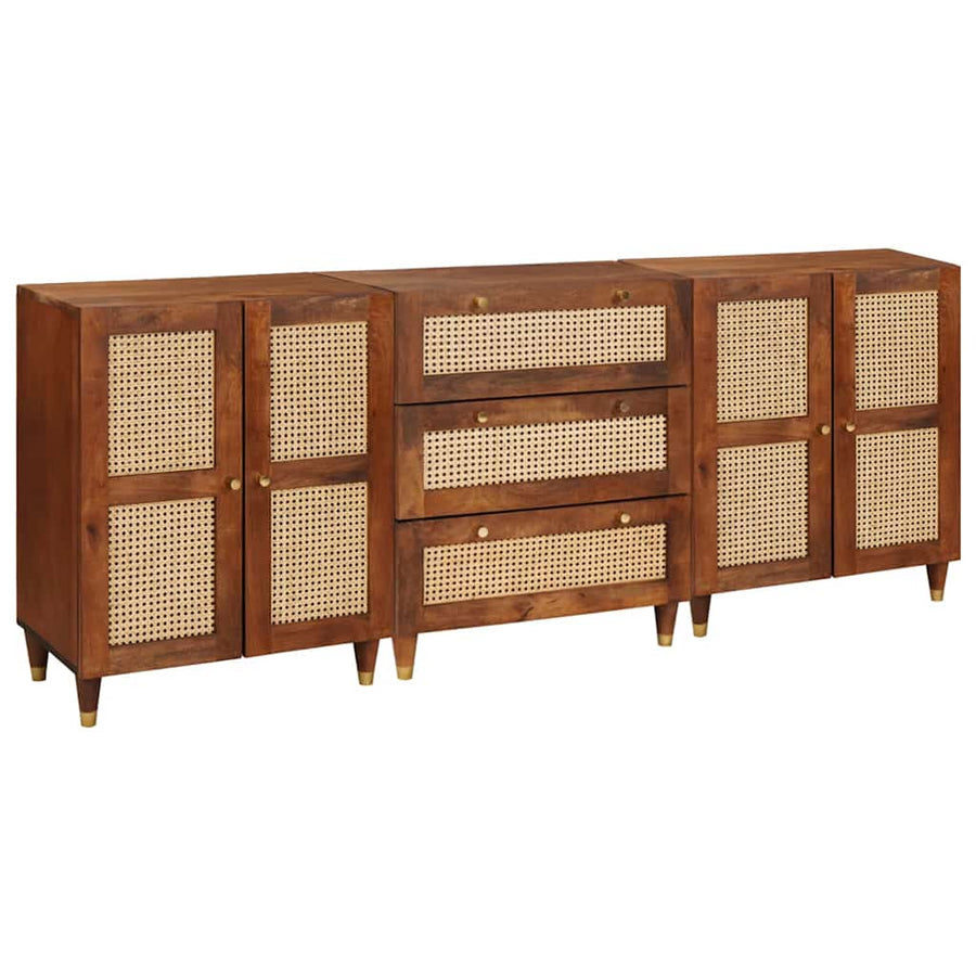 Dressoir Set 3 Pcs Bruin 180 X 33 X 75 Cm Massief Mango Hout