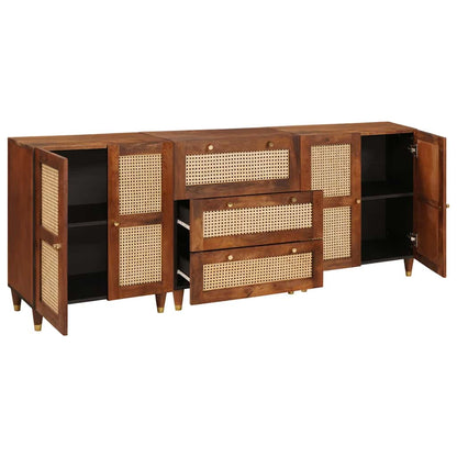 Dressoir Set 3 Pcs Bruin 180 X 33 X 75 Cm Massief Mango Hout