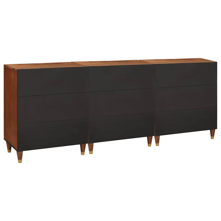 Dressoir Set 3 Pcs Bruin 180 X 33 X 75 Cm Massief Mango Hout