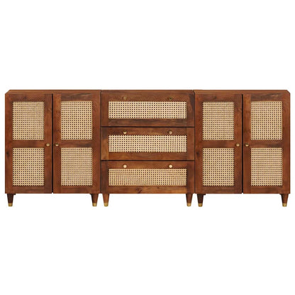 Dressoir Set 3 Pcs Bruin 180 X 33 X 75 Cm Massief Mango Hout