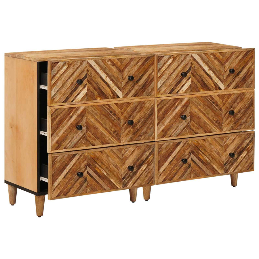 Opslagkasten 2 pcs Bruin 60 x 33,5 x 75 cm Massief Mango Hout