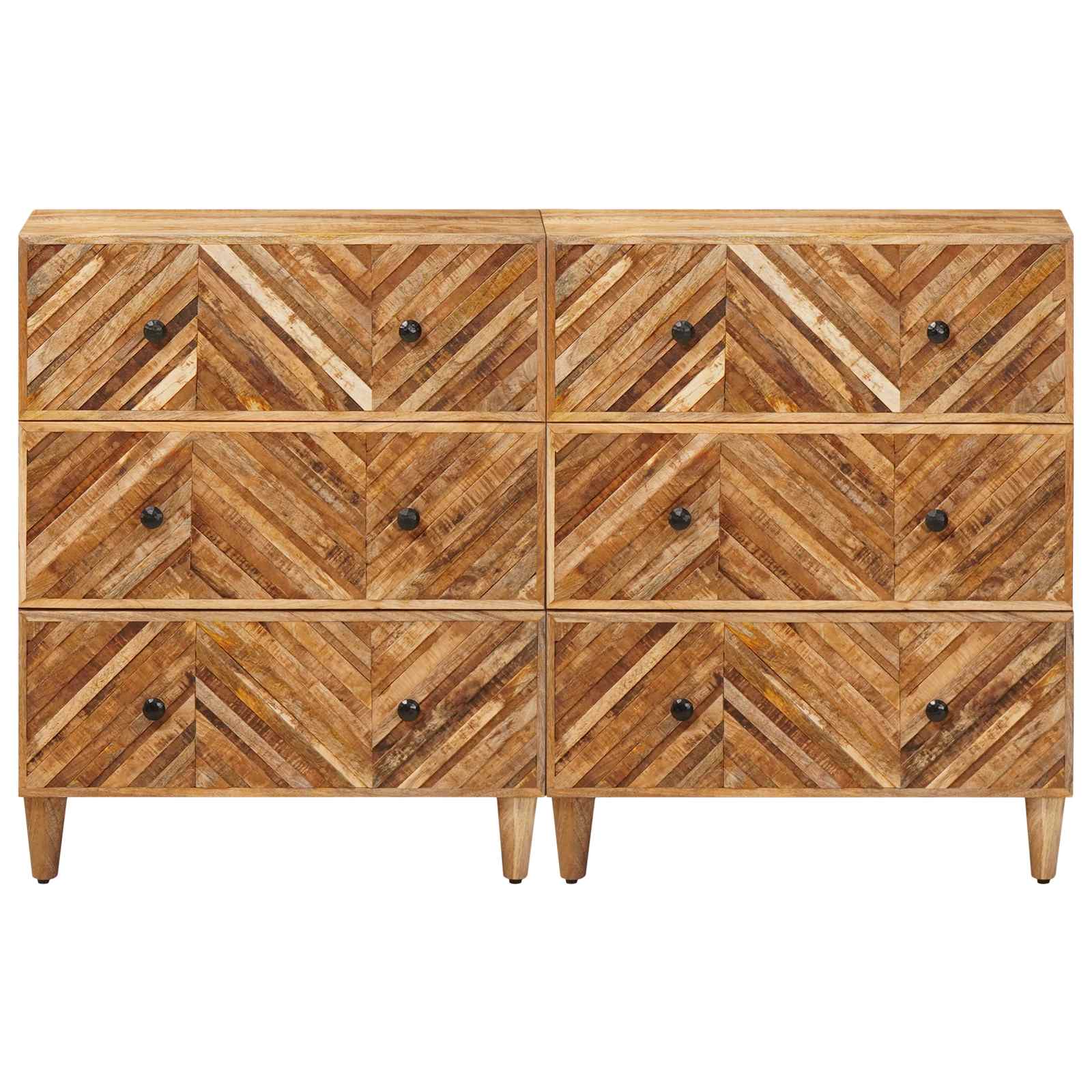 Opslagkasten 2 pcs Bruin 60 x 33,5 x 75 cm Massief Mango Hout